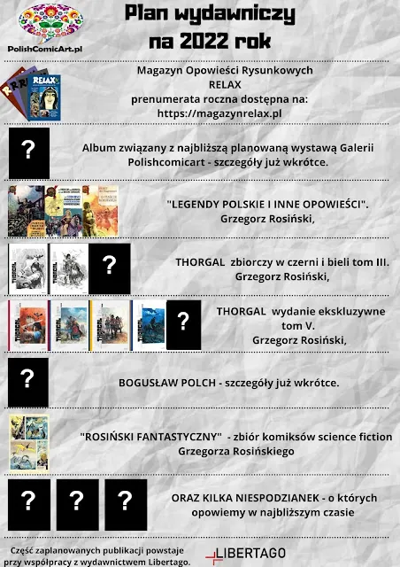 Zapowiedzi Polishcomicart.pl na rok 2022. Więcej Rosińskiego i album Polcha